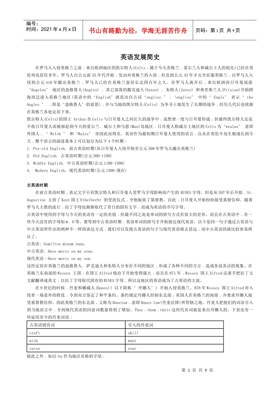 英语发展简史_第1页