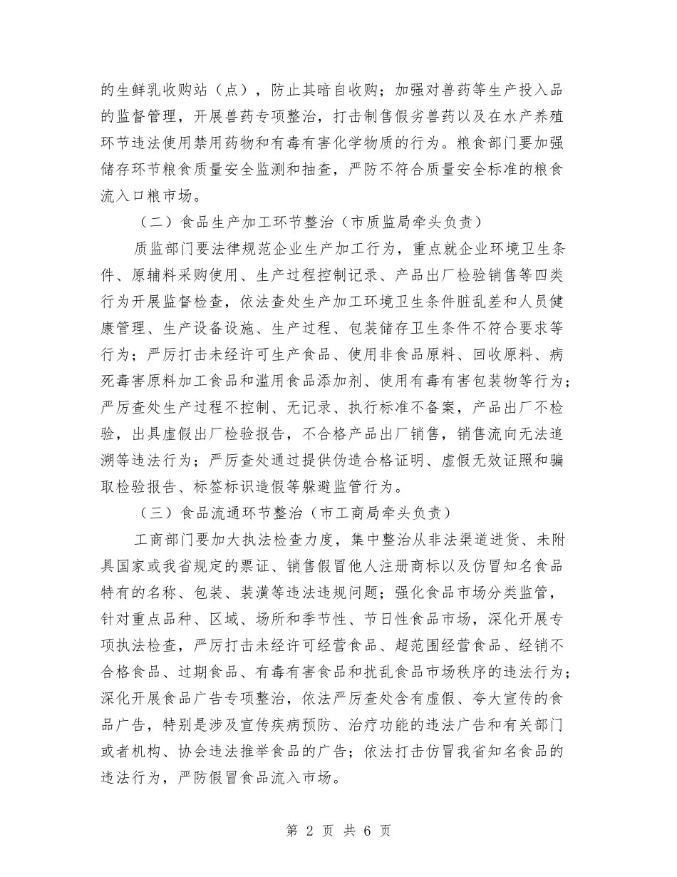 市政办制定食品安全整治方案_第2页