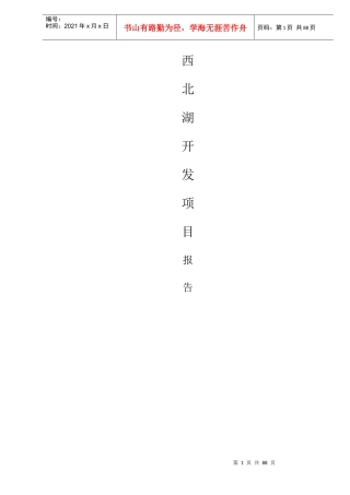 西北湖开发项目报告