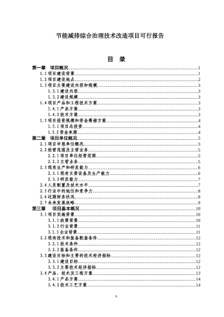 节能减排综合治理技术改造项目可行报告