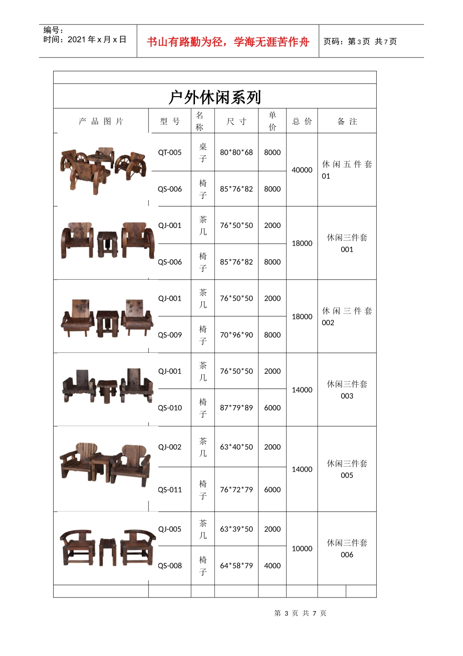 茶艺世家 古船木产品8月报价表_第3页