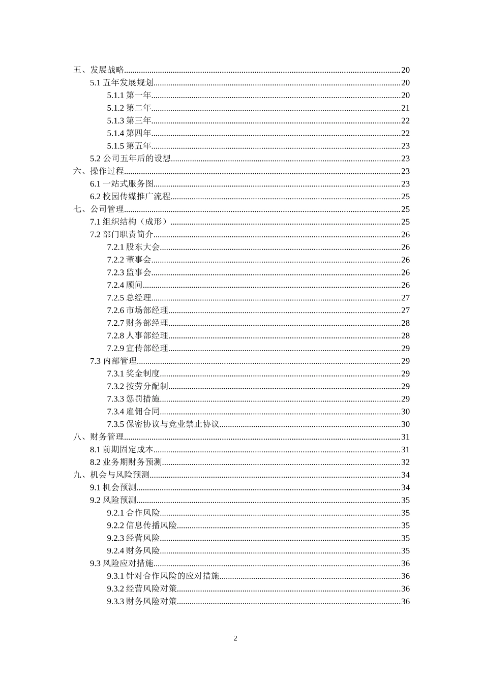 蓝洋春文化传媒有限公司创业计划书4_第2页