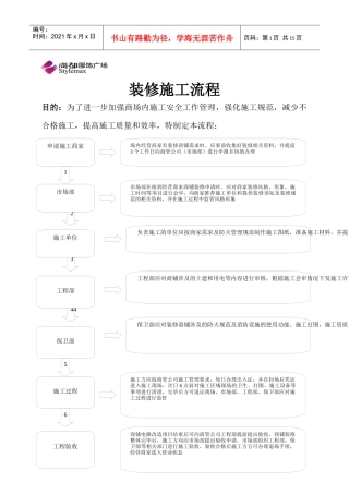装修施工流程-尚都服饰广场装修、施工管理规定