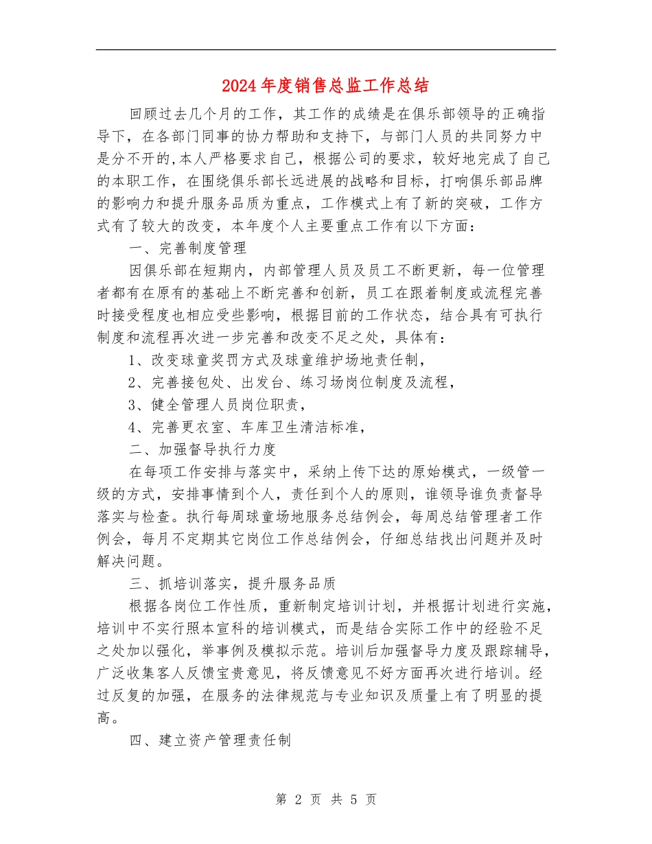 2024年度销售总监工作总结_第2页