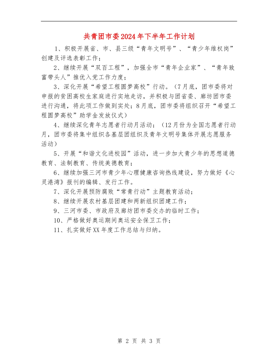 共青团市委2024年下半年工作计划_第2页