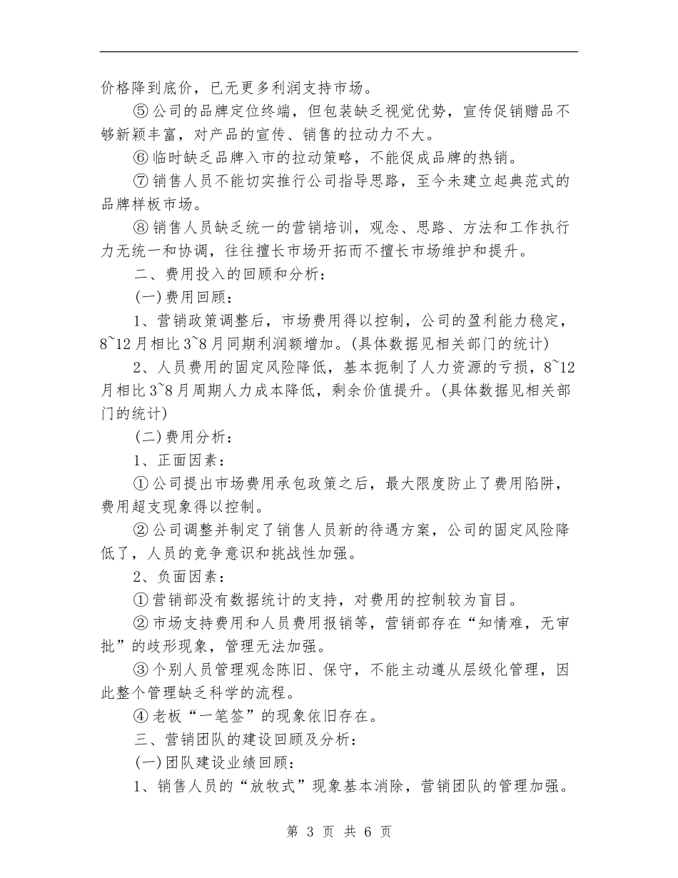 销售总监半年工作总结_第3页