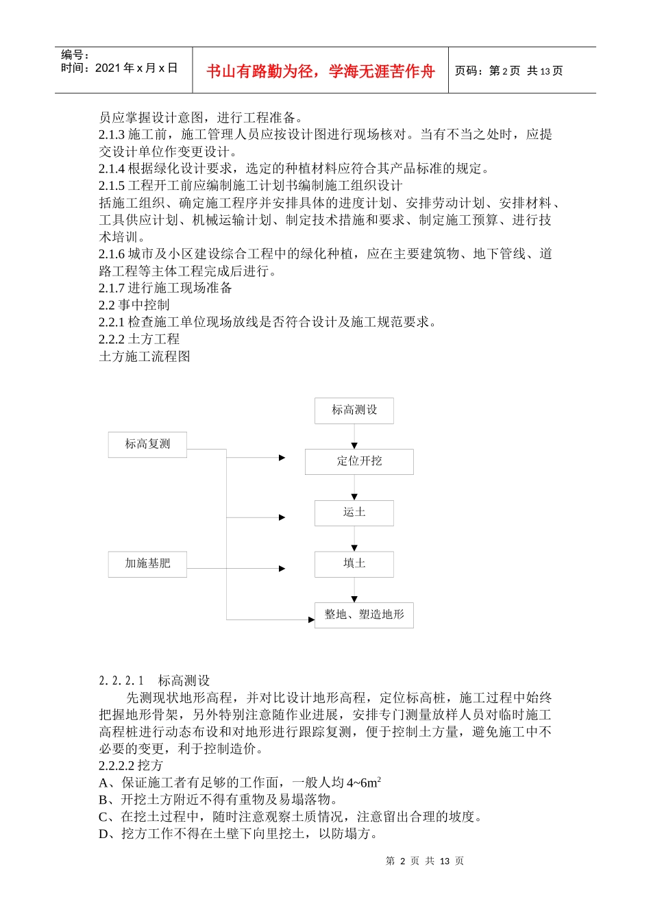 绿化种植分项工程施工管理规程_第2页