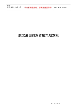 花溪项目前期策划方案