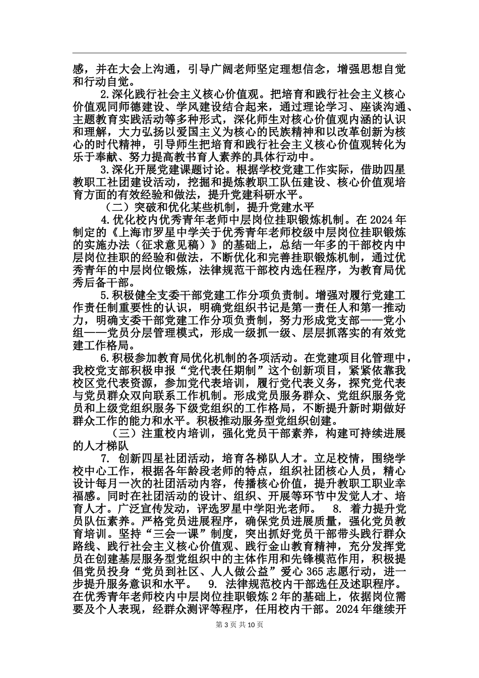 2024年上海市中学党支部工作计划_第3页