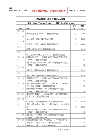 综合技能-培训光盘产品目录
