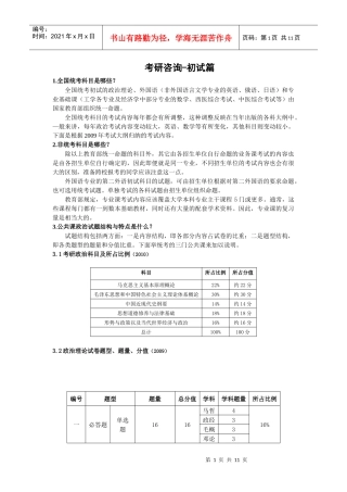 考研咨询-初试篇