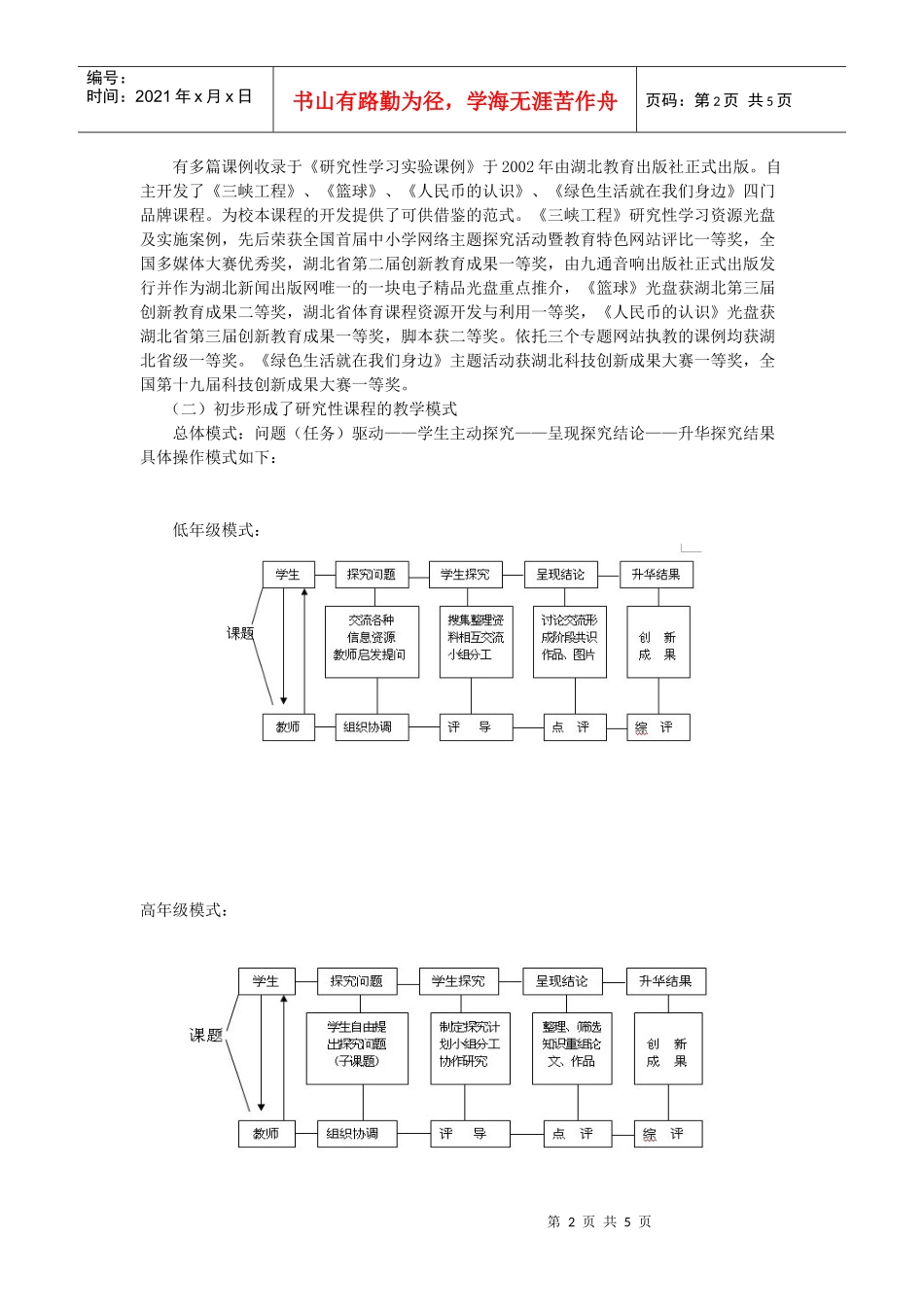 网络环境下开展研究性学习基本流程的研究_第2页