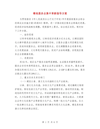 服务业集中革新指导方案