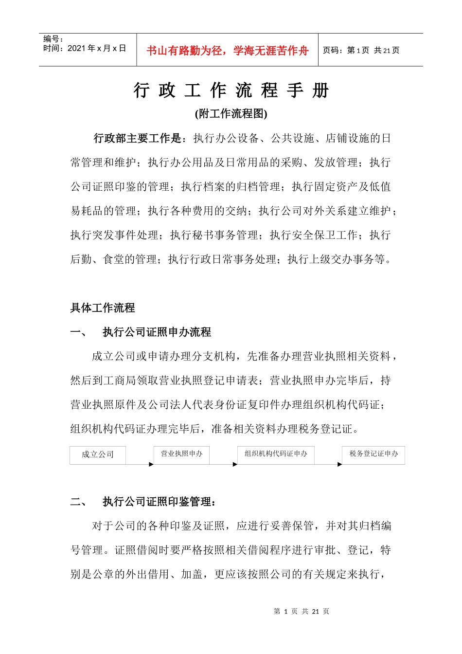 行政管理工作流程手册_第1页