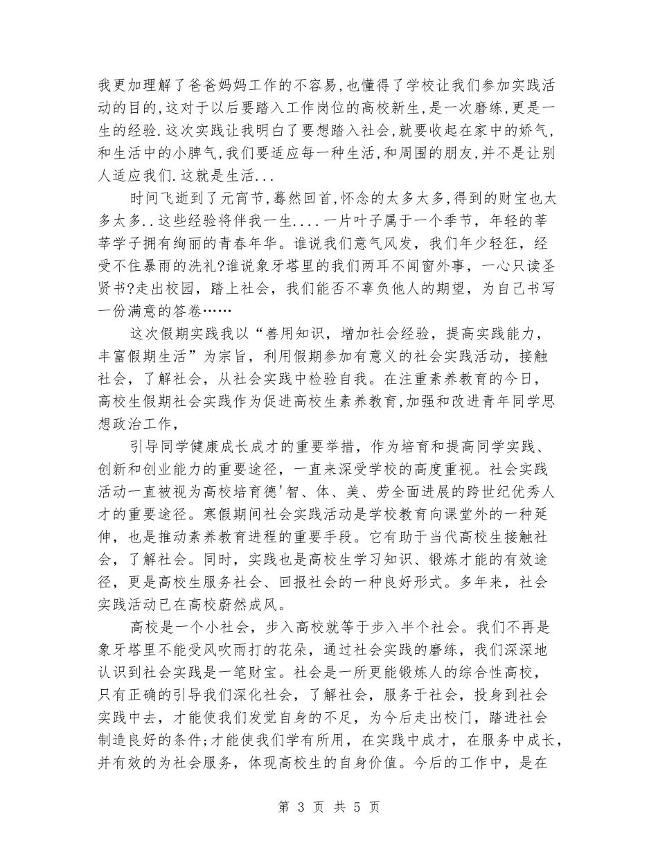 促销员工作寒假实习报告_第3页