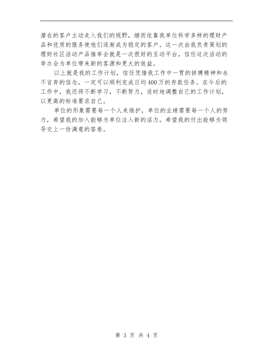 理财经理个人工作计划表格_第3页