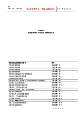 药店质量管理制度24套“加”岗位职责9套“加”操作规程12套资料