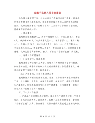 在编不在岗人员自查报告