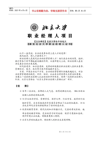 职业经理人项目