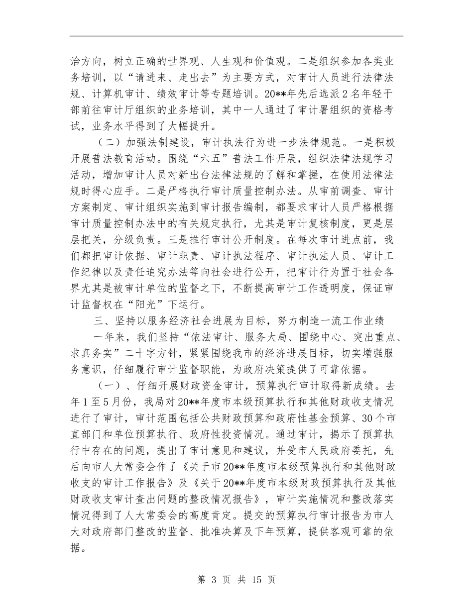 审计局领导班子个人工作总结10篇_第3页