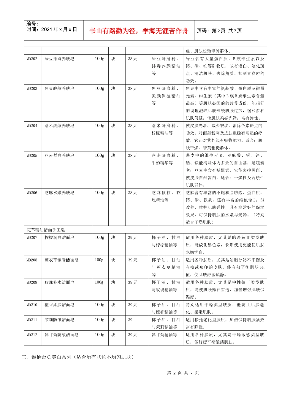 美道100自然元素产品价格表汇编_第2页