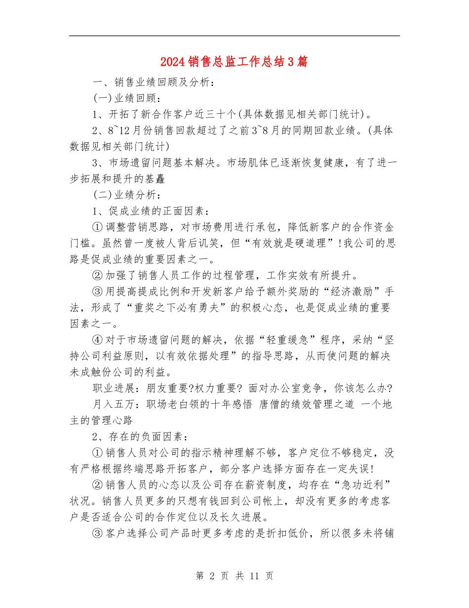 2024销售总监工作总结3篇_第2页