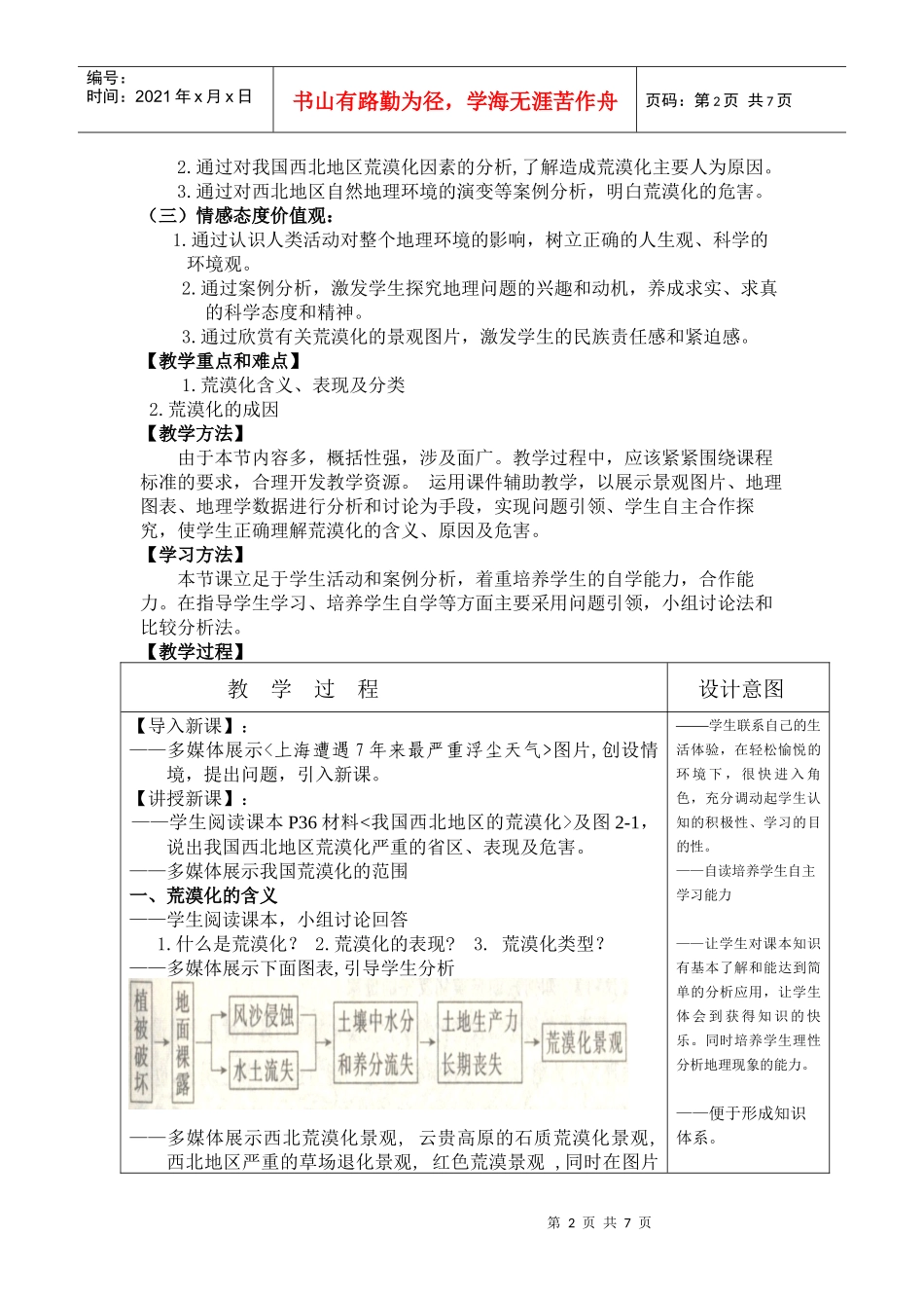 荒漠化的危害与治理教学设计_第2页