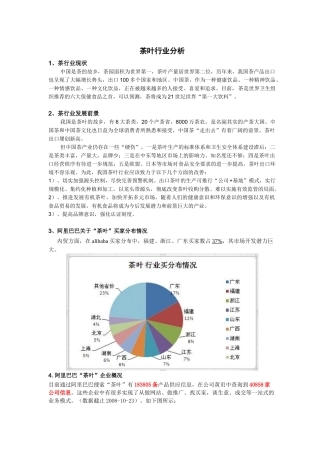 茶叶行业分析报告