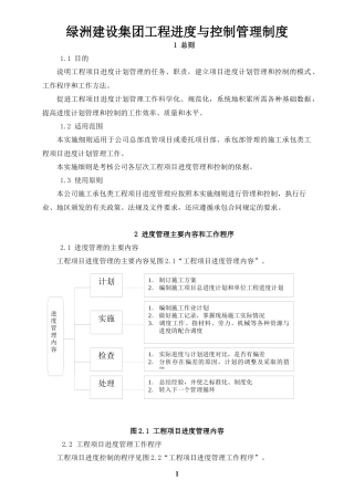 绿洲建设集团工程进度与控制管理制度