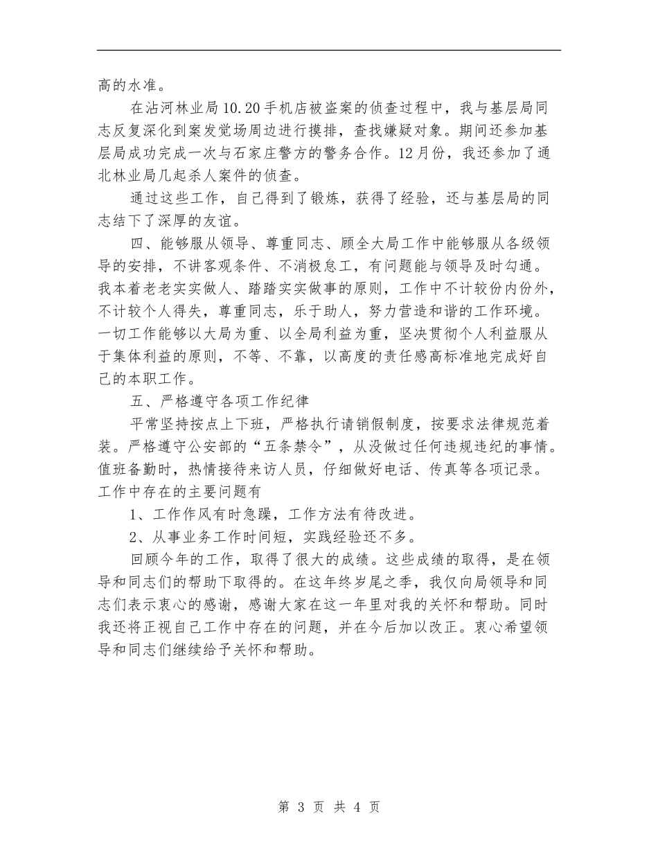 2024年10月警察个人总结范文【新版】_第3页