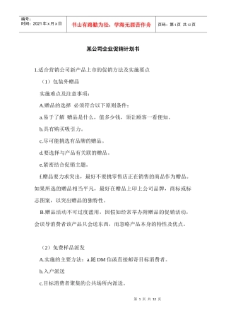 营销公司新产品上市的促销活动实施