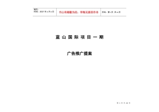 蓝山国际项目一期广告提案