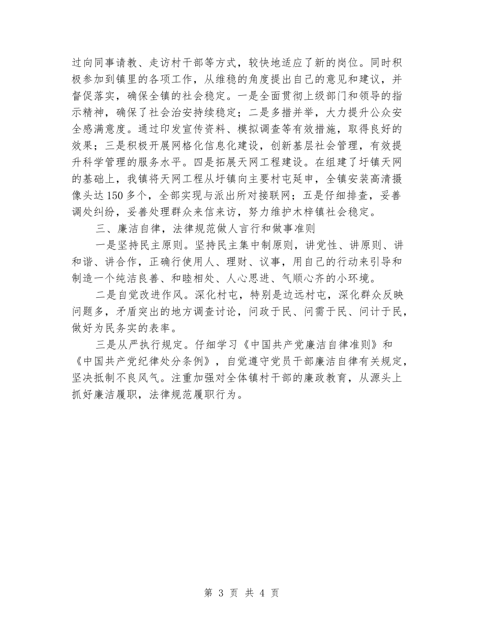 乡镇副职领导干部述职报告_第3页