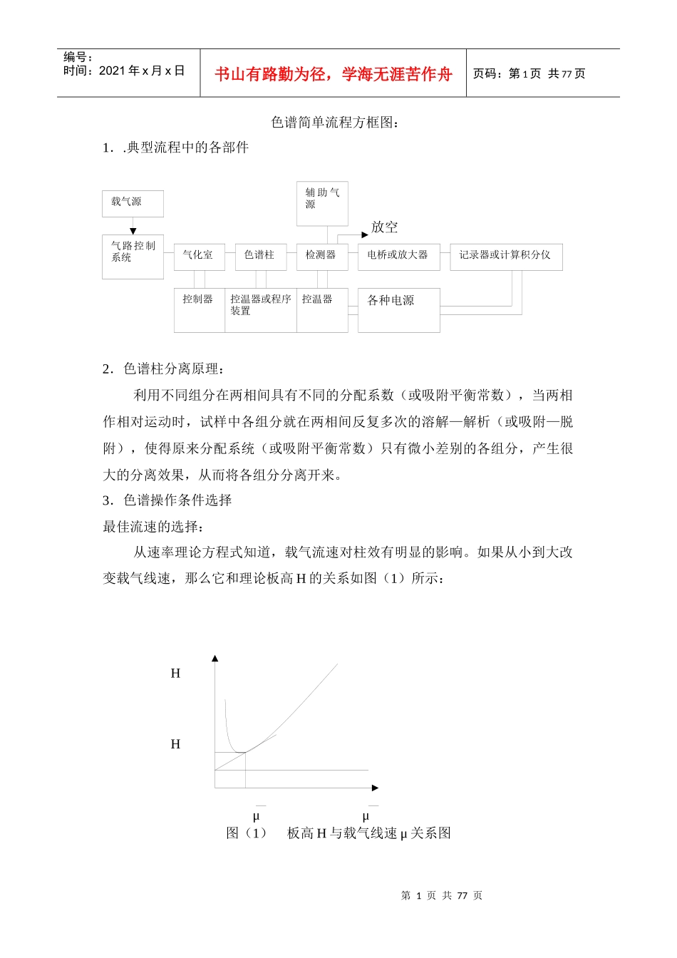 色谱简单流程方框图_第1页