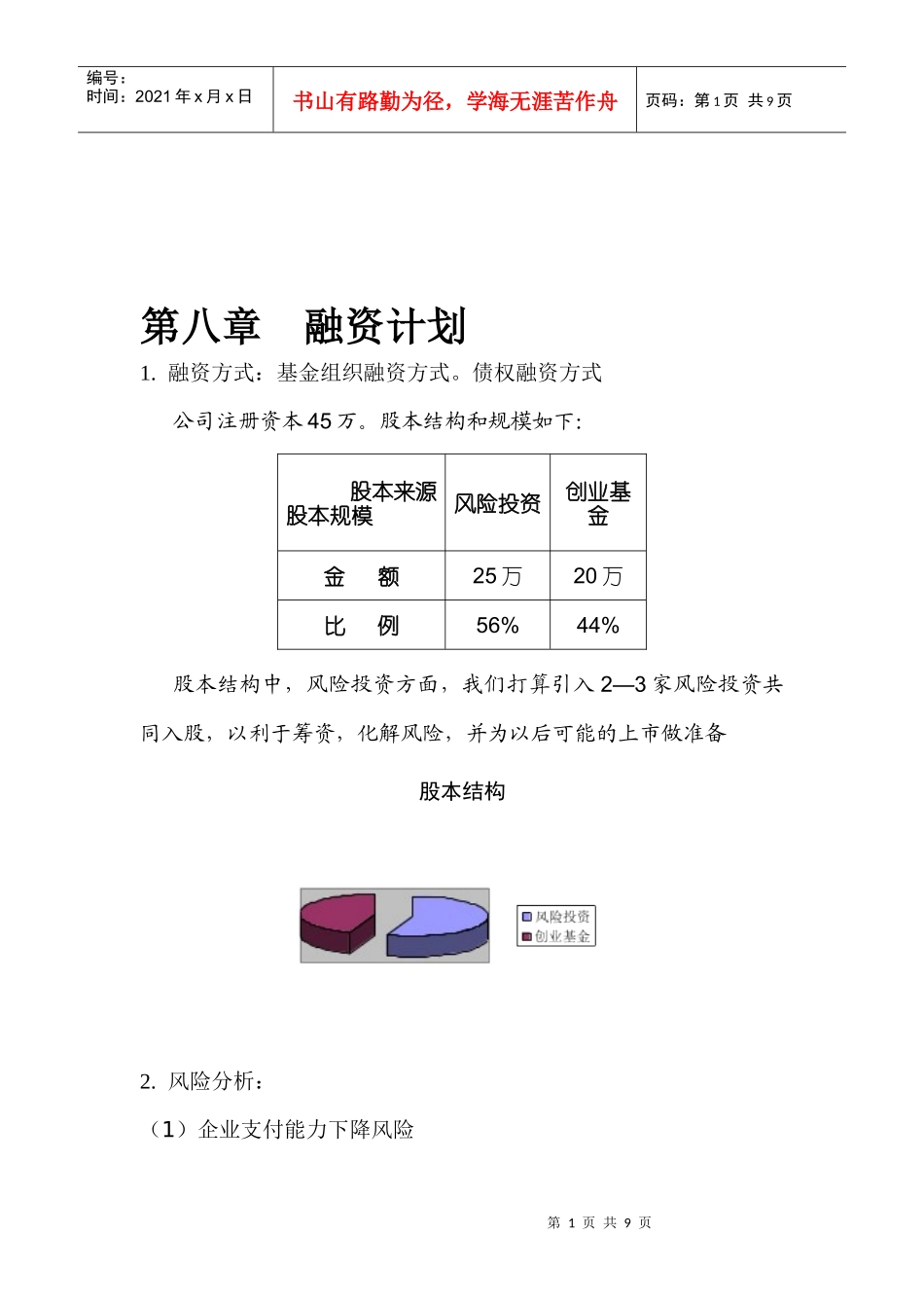 融资计划与风险分析_第1页