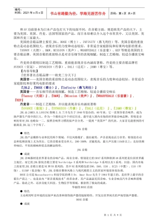 著名音箱品牌