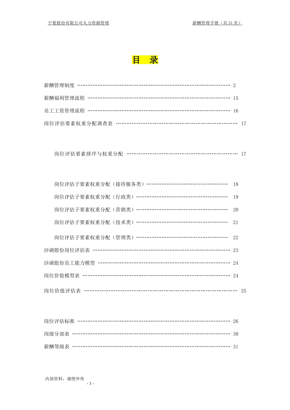 薪酬福利管理手册指南_第1页