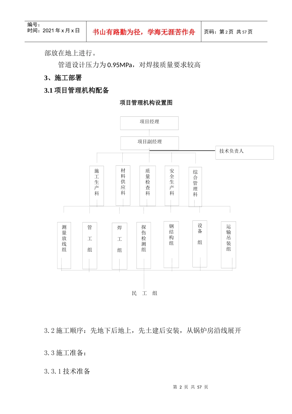 蒸汽外网管道施工组织设计（DOC49页）_第2页