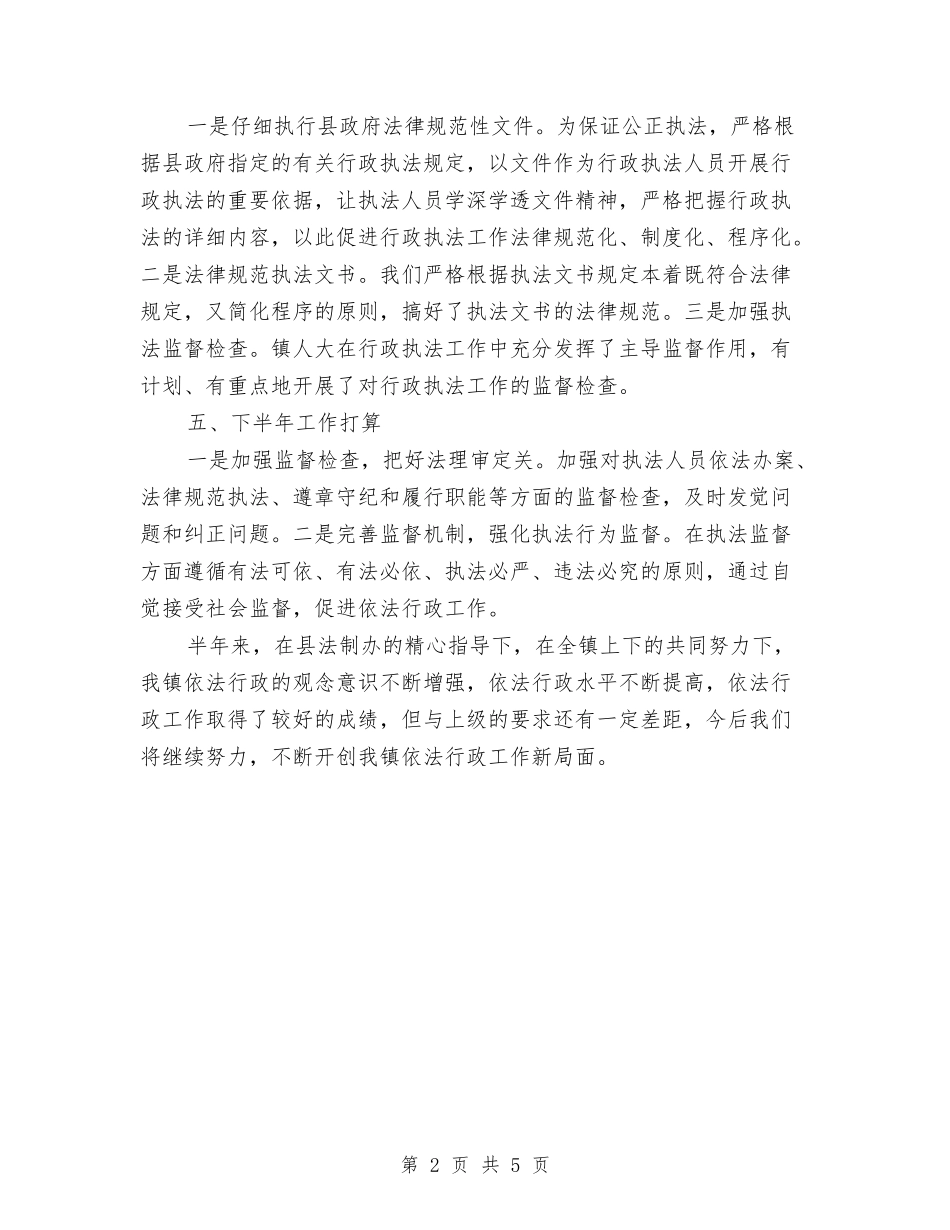 2024年镇依法行政半年工作总结与2024年镇保密工作规划汇编_第2页