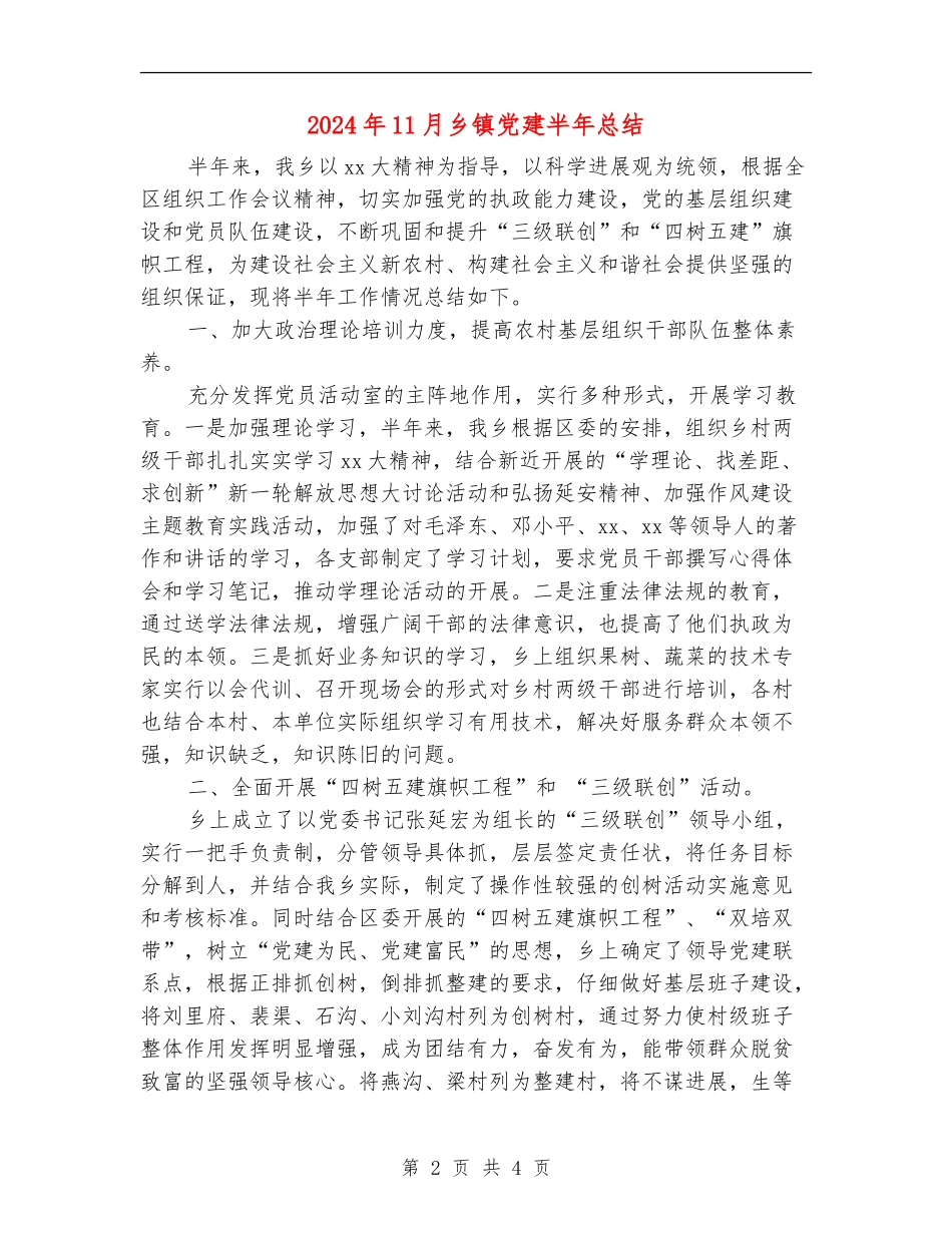 2024年11月乡镇党建半年总结_第2页