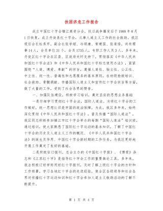 扶困济危工作报告