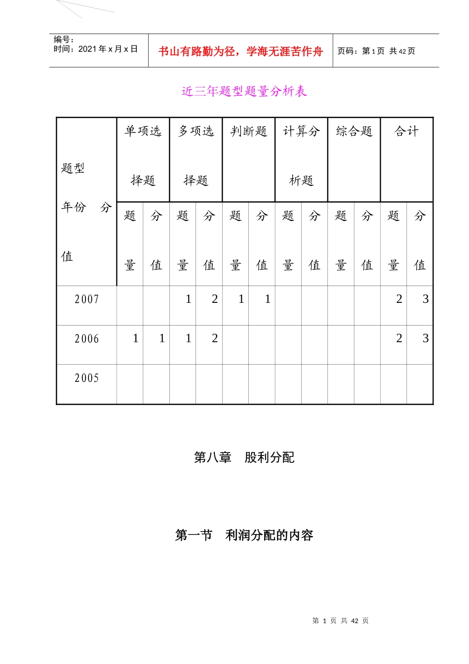 股利分配的内容及项目_第1页