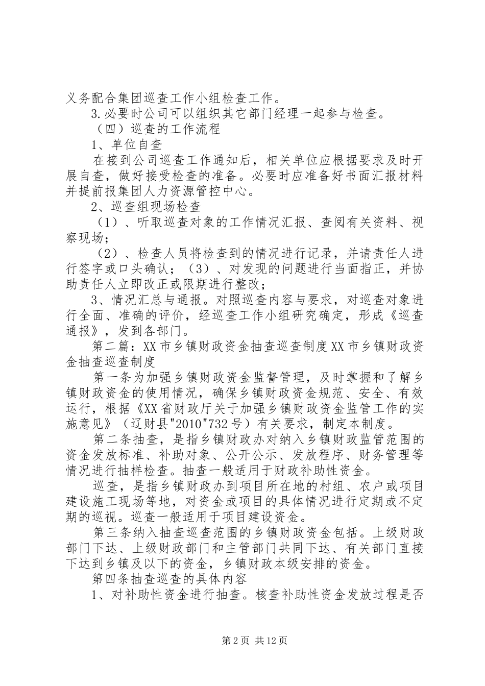 集团巡查抽查规章制度_第2页
