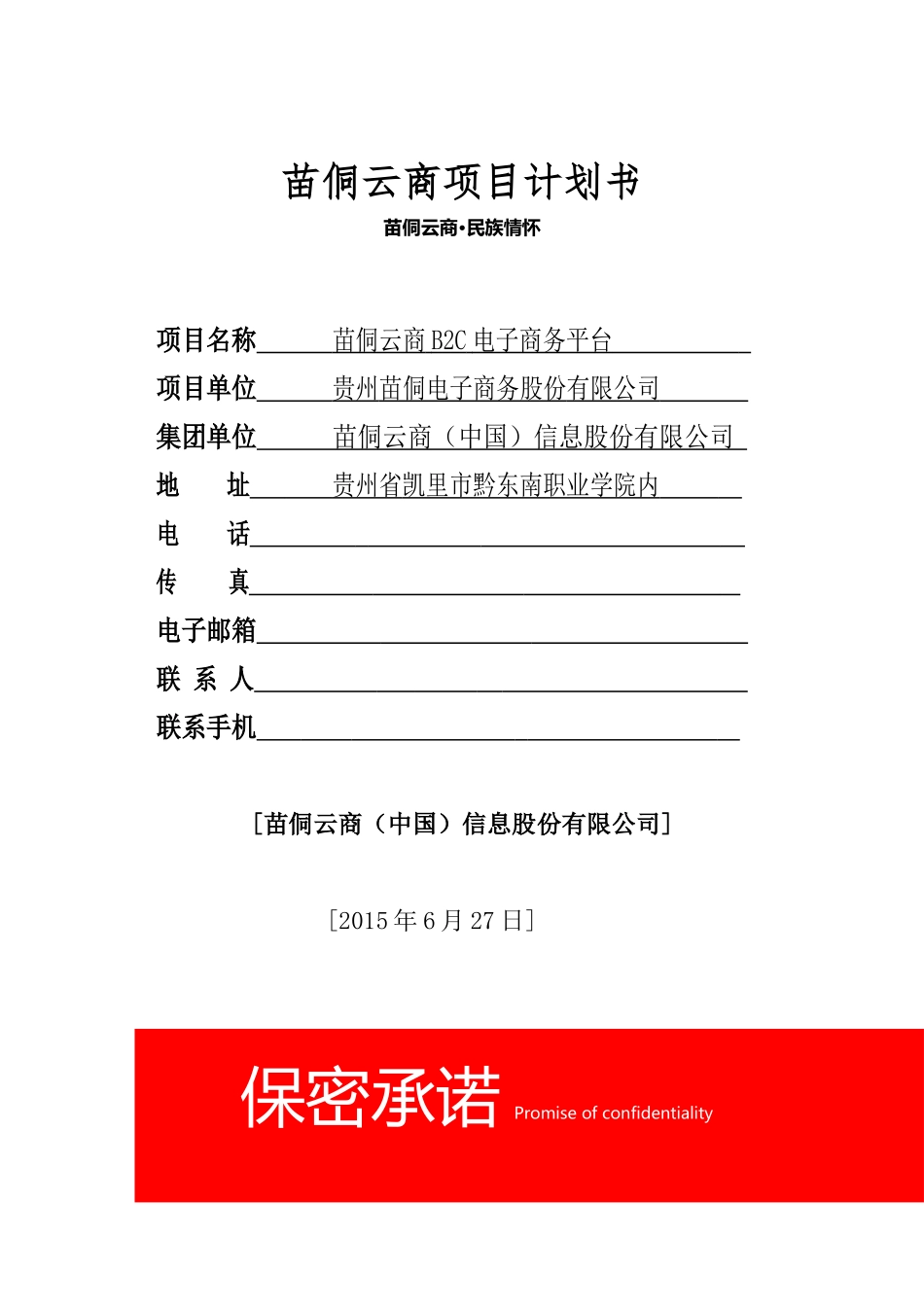 苗侗云商项目计划书_第1页