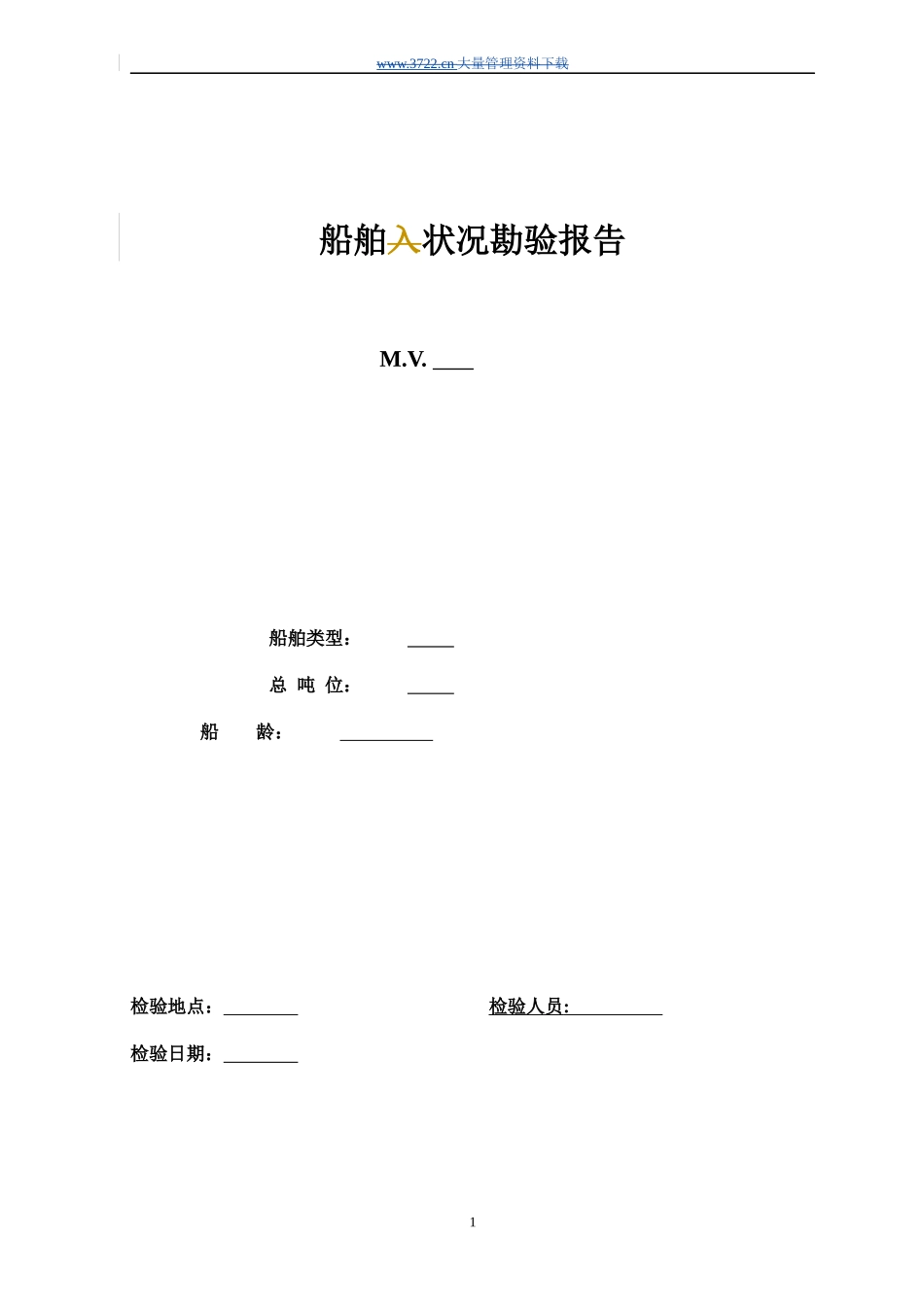 船舶勘验报告模板_第1页