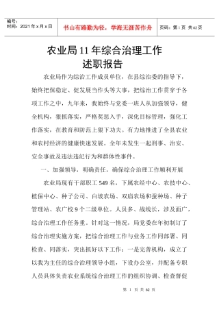 综合治理述职报告