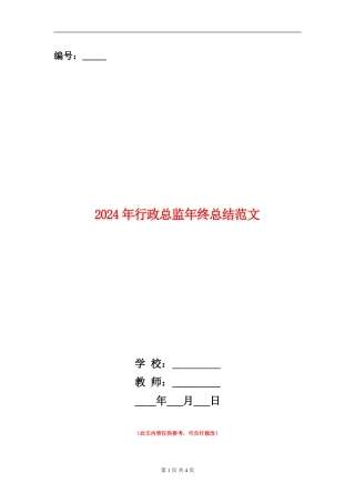 2024年行政总监年终总结范文