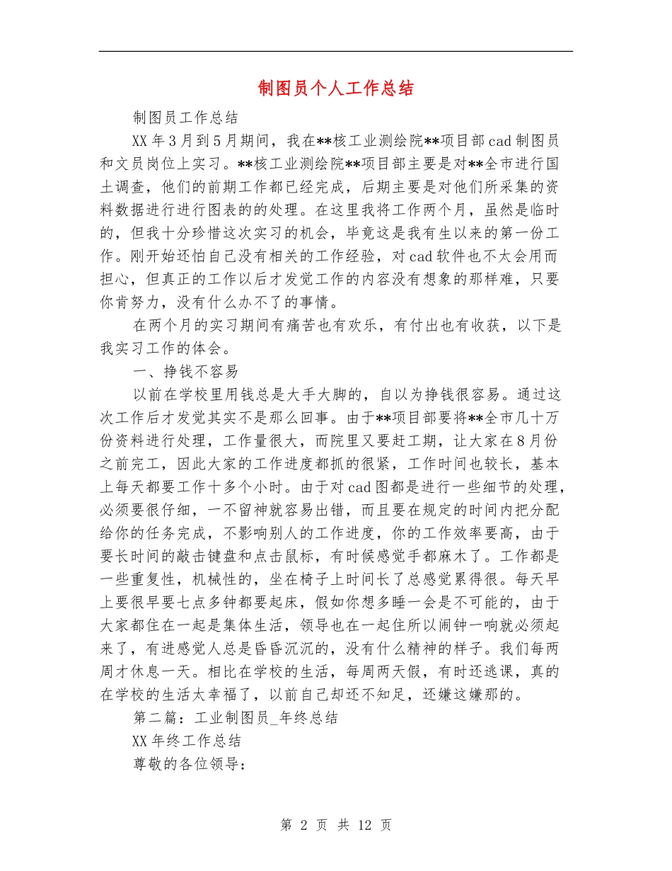 制图员个人工作总结_第2页