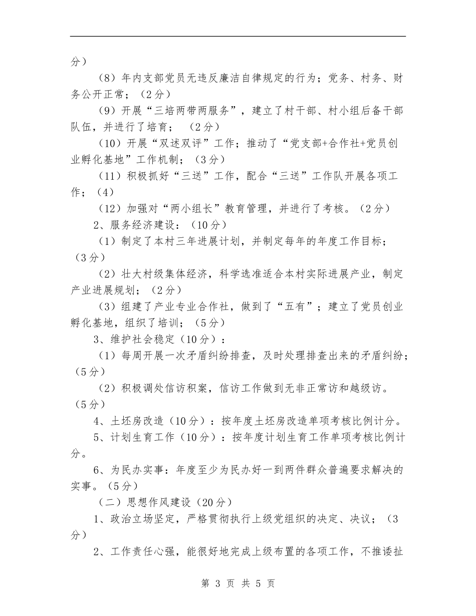 2024年度村党支部书记目标考核方案_第3页