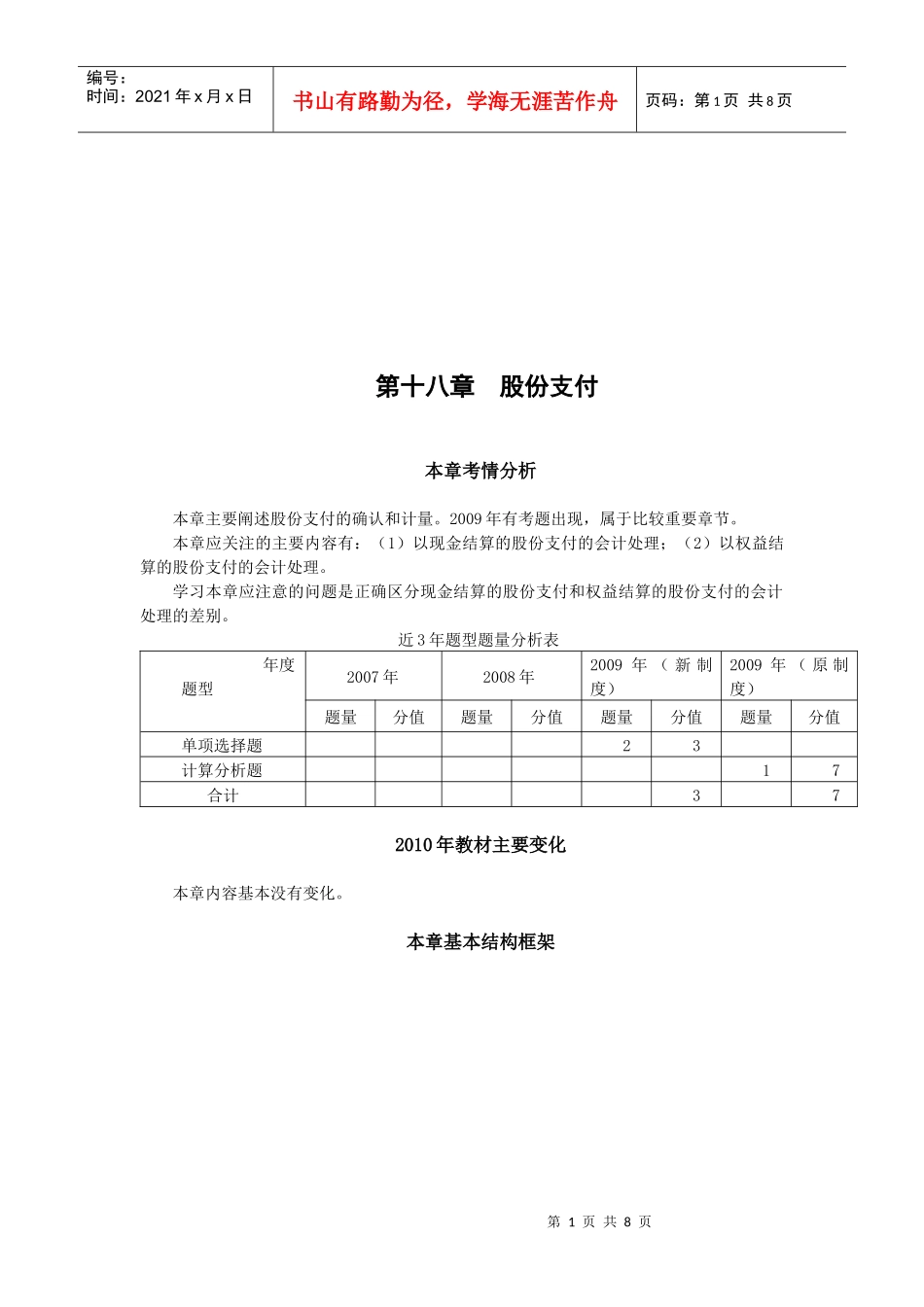 股份支付的确认、计量与应用举例_第1页